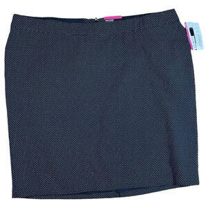 Investments Skirt Black White Dot Ponte Knit Short Mini Stretch Plus Size 24W